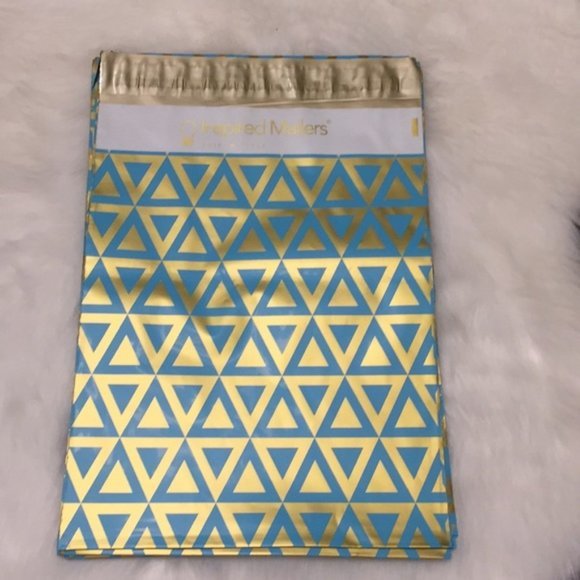 NEW 20 pcs elegant Gold & Teal‎ design poly mailer shipping bags - Picture 3 of 16